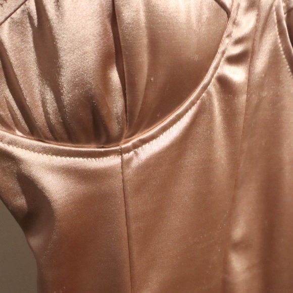 Pink Mini Satin Slip Dress with Bustier Top - Picture 3 of 3